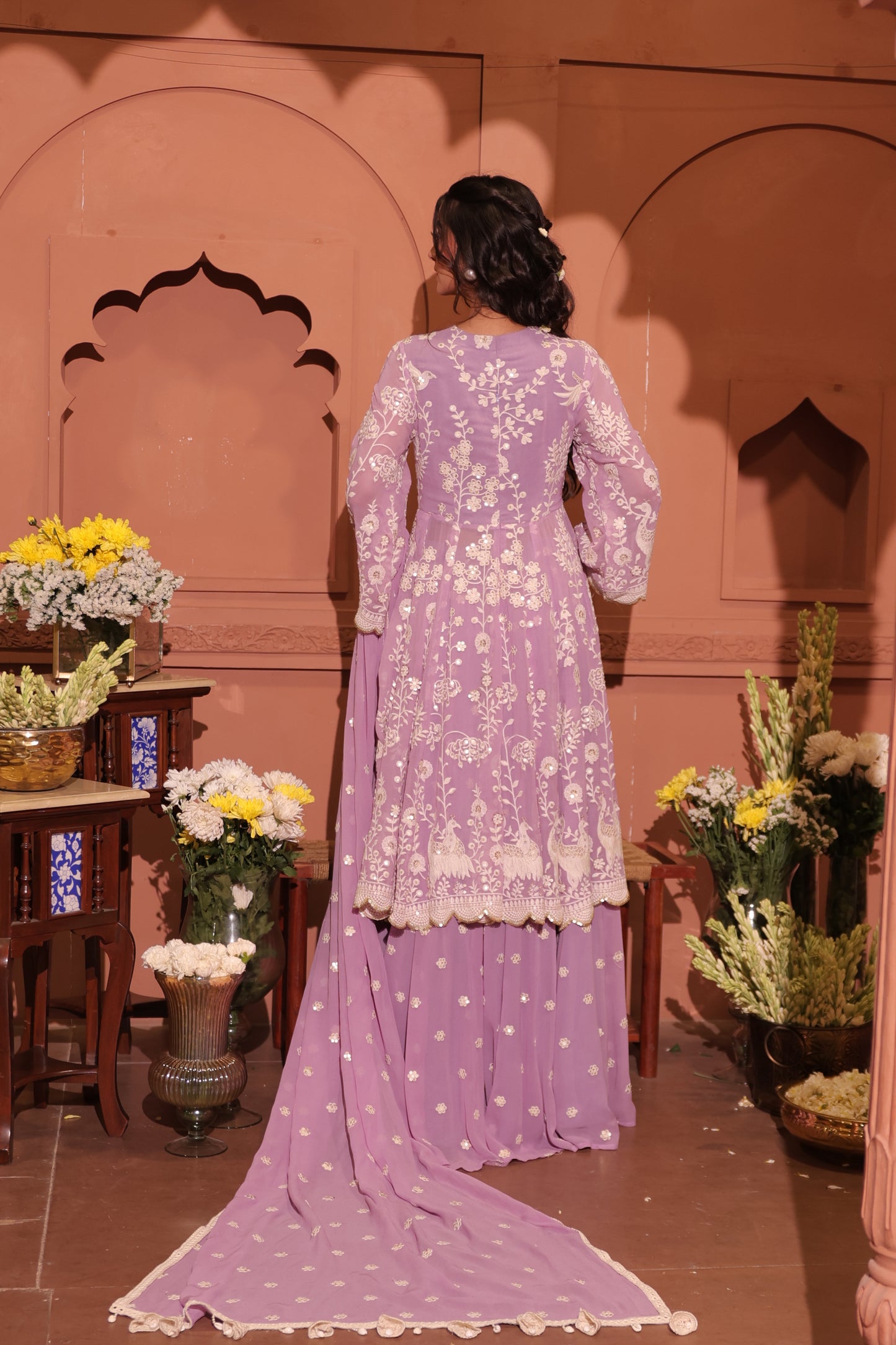 Lavender Grace Embroidered Anarkali Set