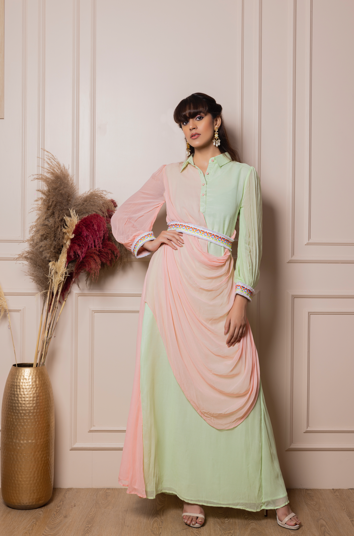 Cowl Drape Dress
