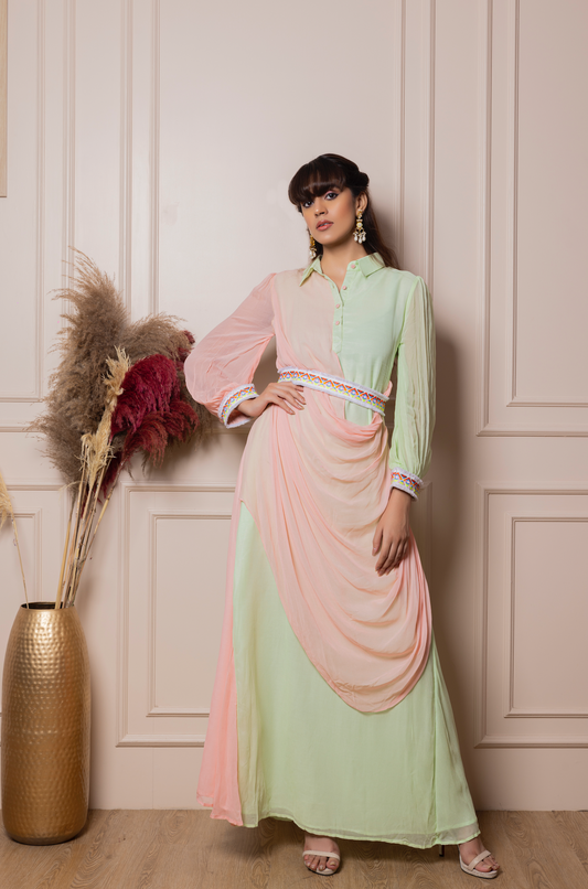 Cowl Drape Dress