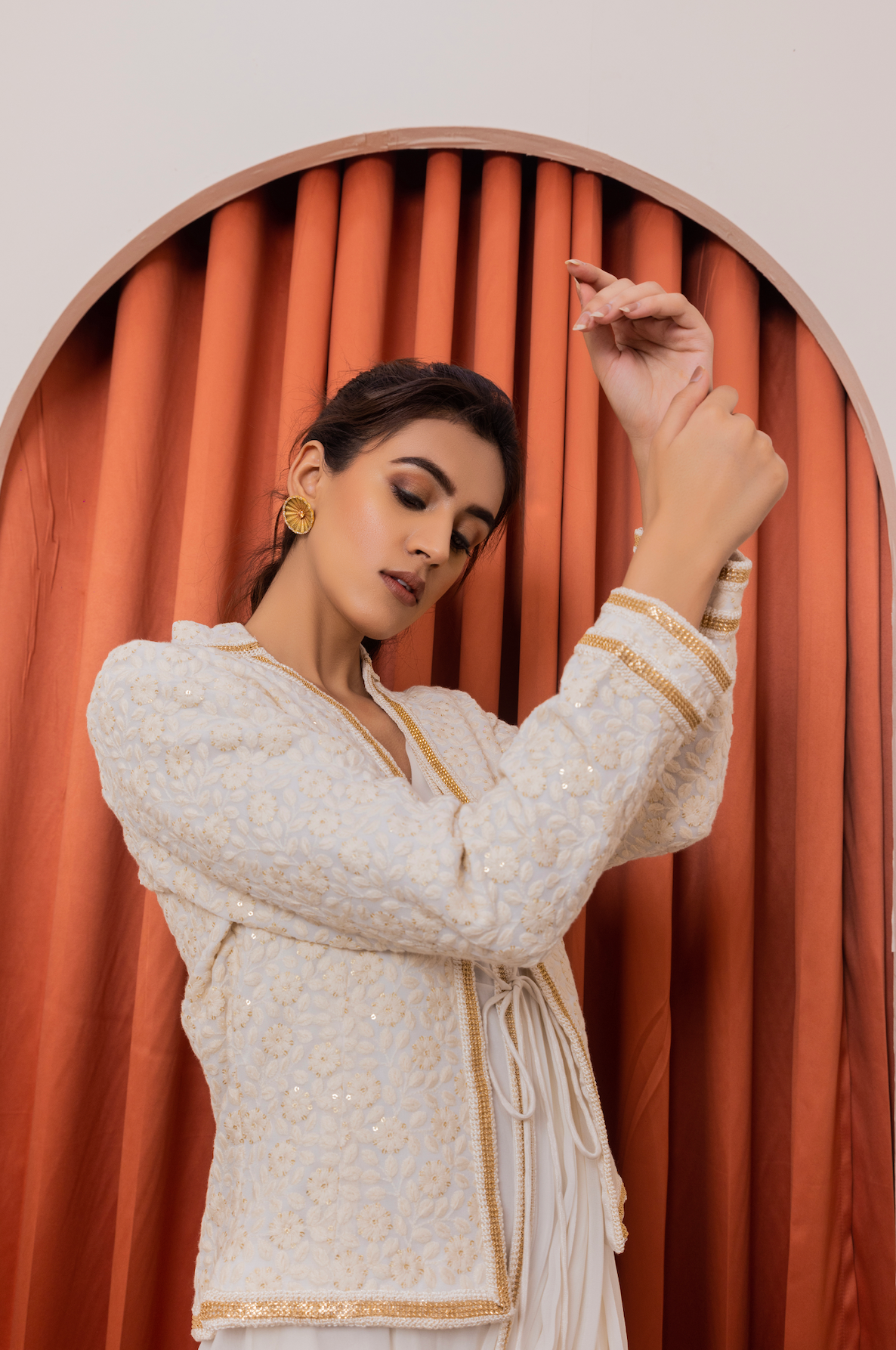 Drape Saree Gown with Embroidered Jacket