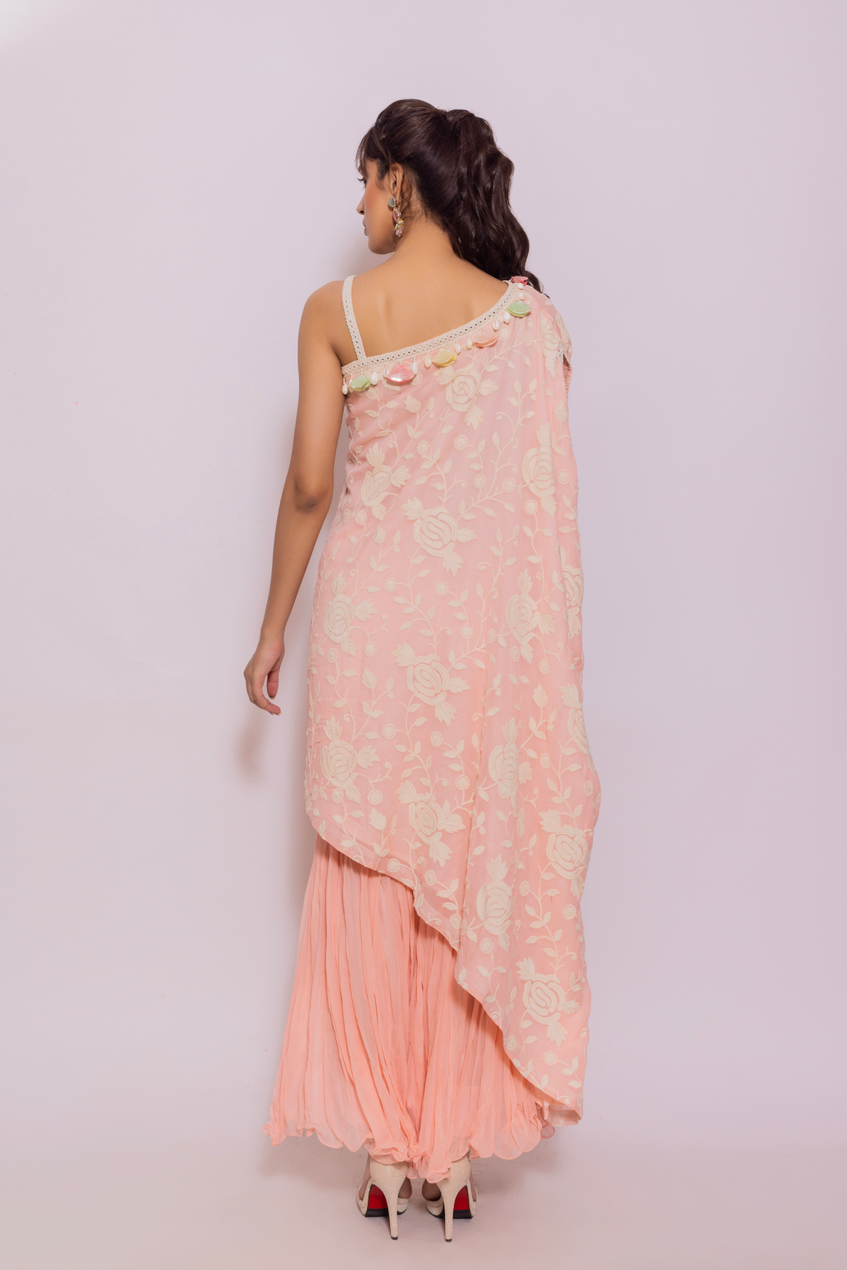 Embroidered One Side Kaftan with Garara