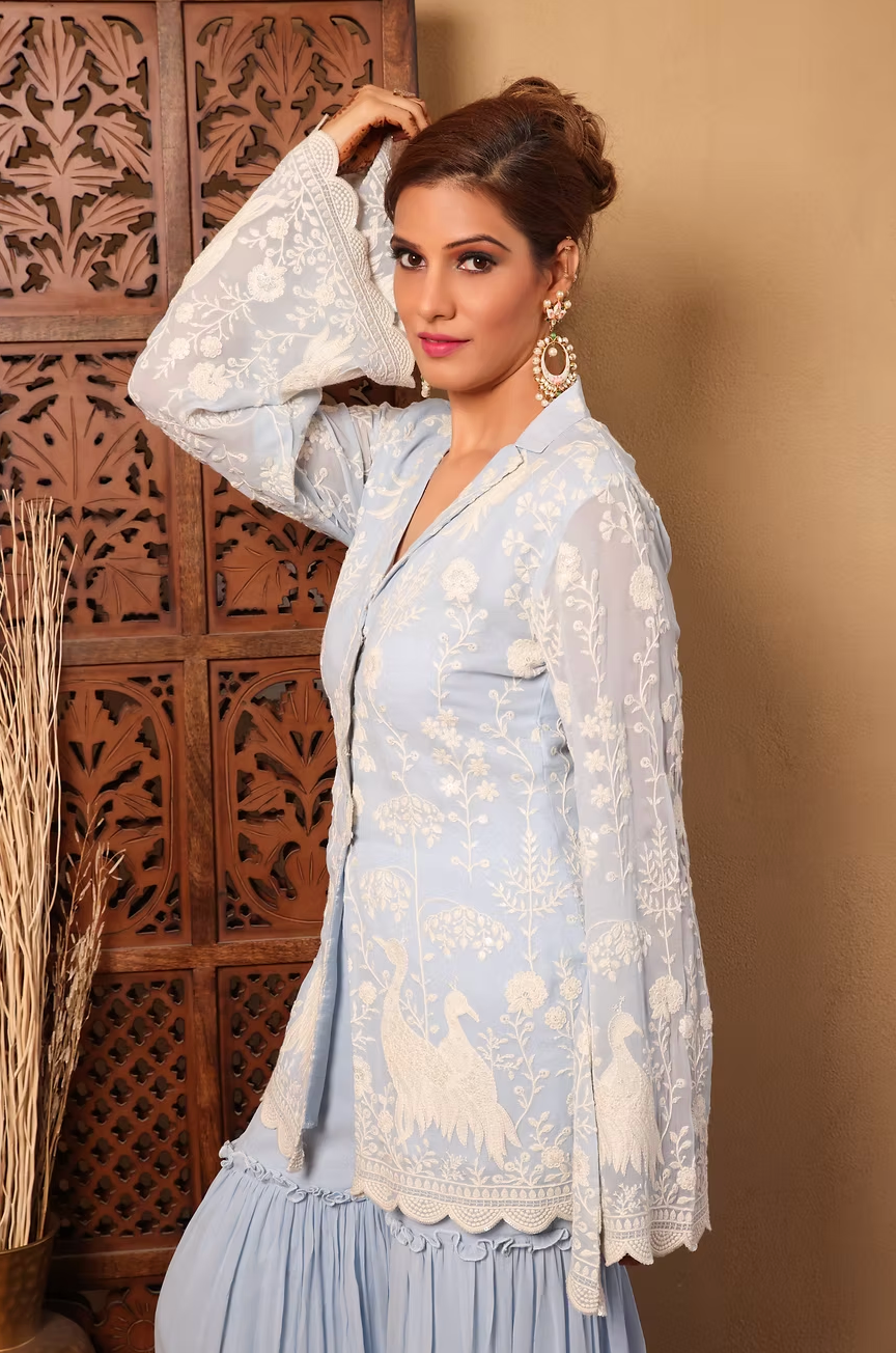 Saanjh Embroidered Sharara Set