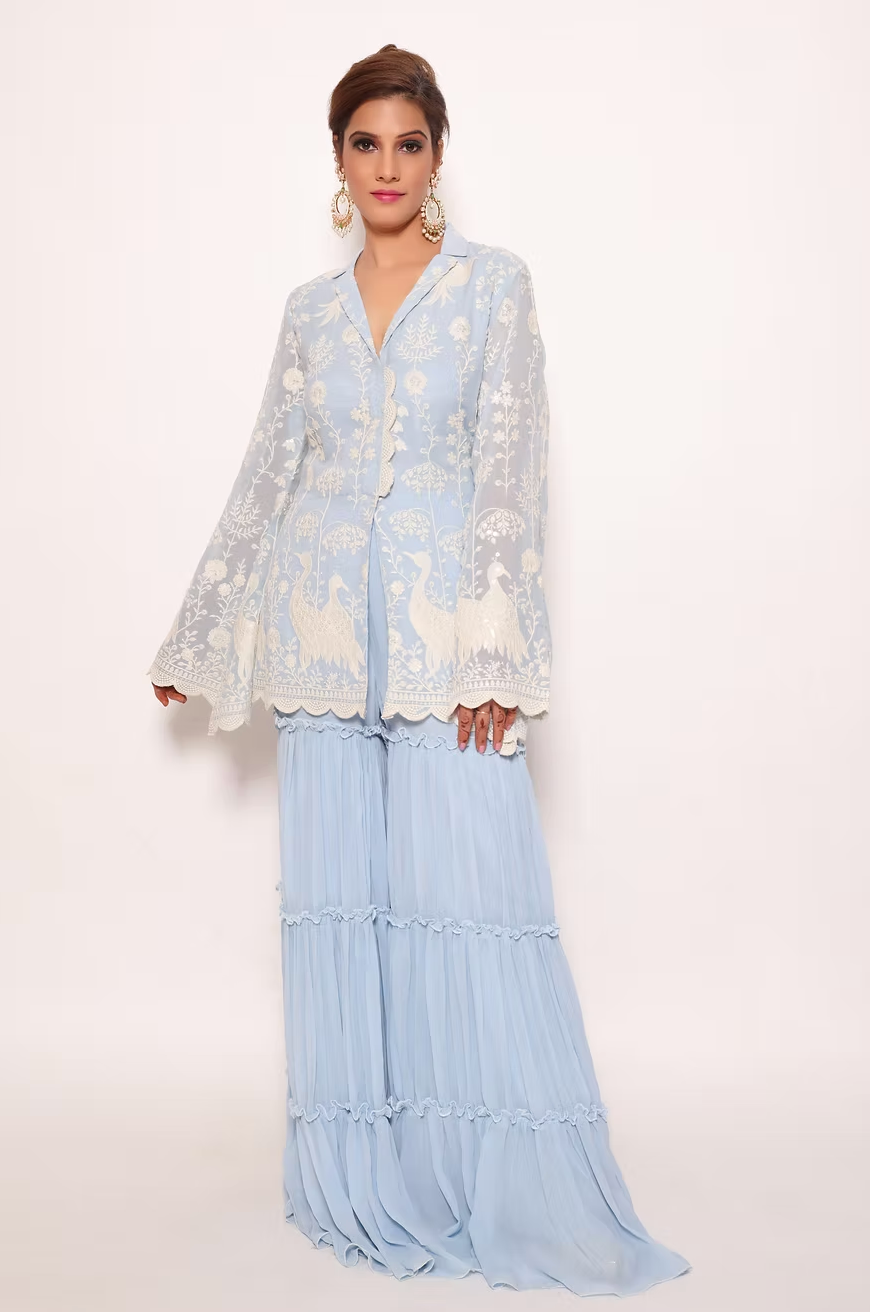 Saanjh Embroidered Sharara Set