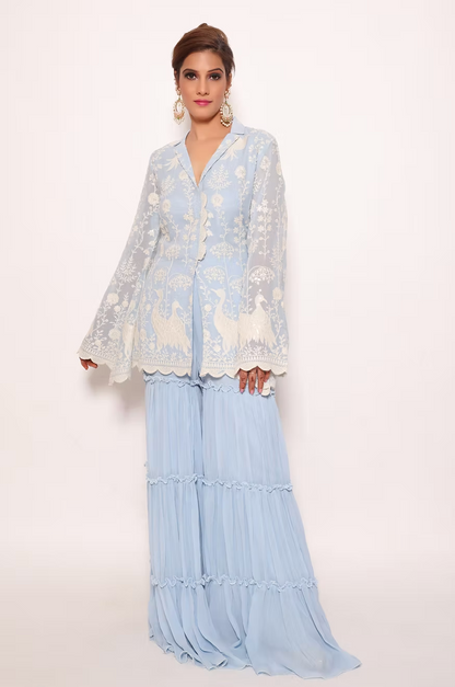 Saanjh Embroidered Sharara Set