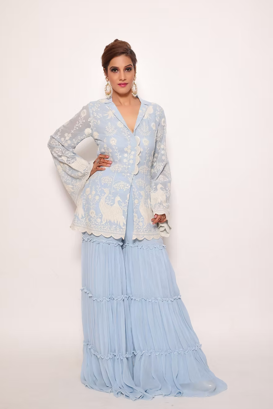 Saanjh Embroidered Sharara Set