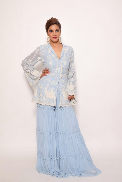 Saanjh Embroidered Sharara Set