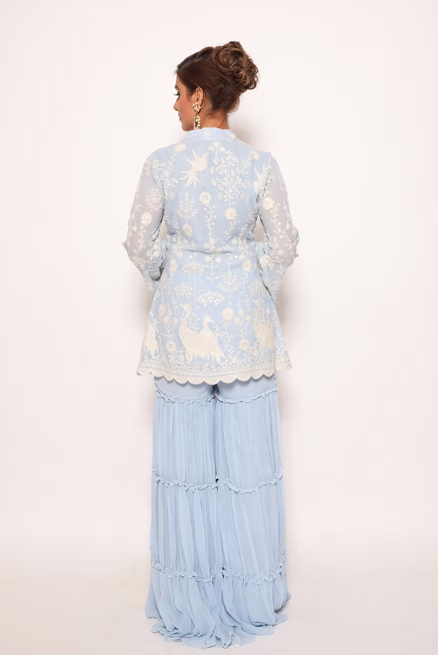 Saanjh Embroidered Sharara Set