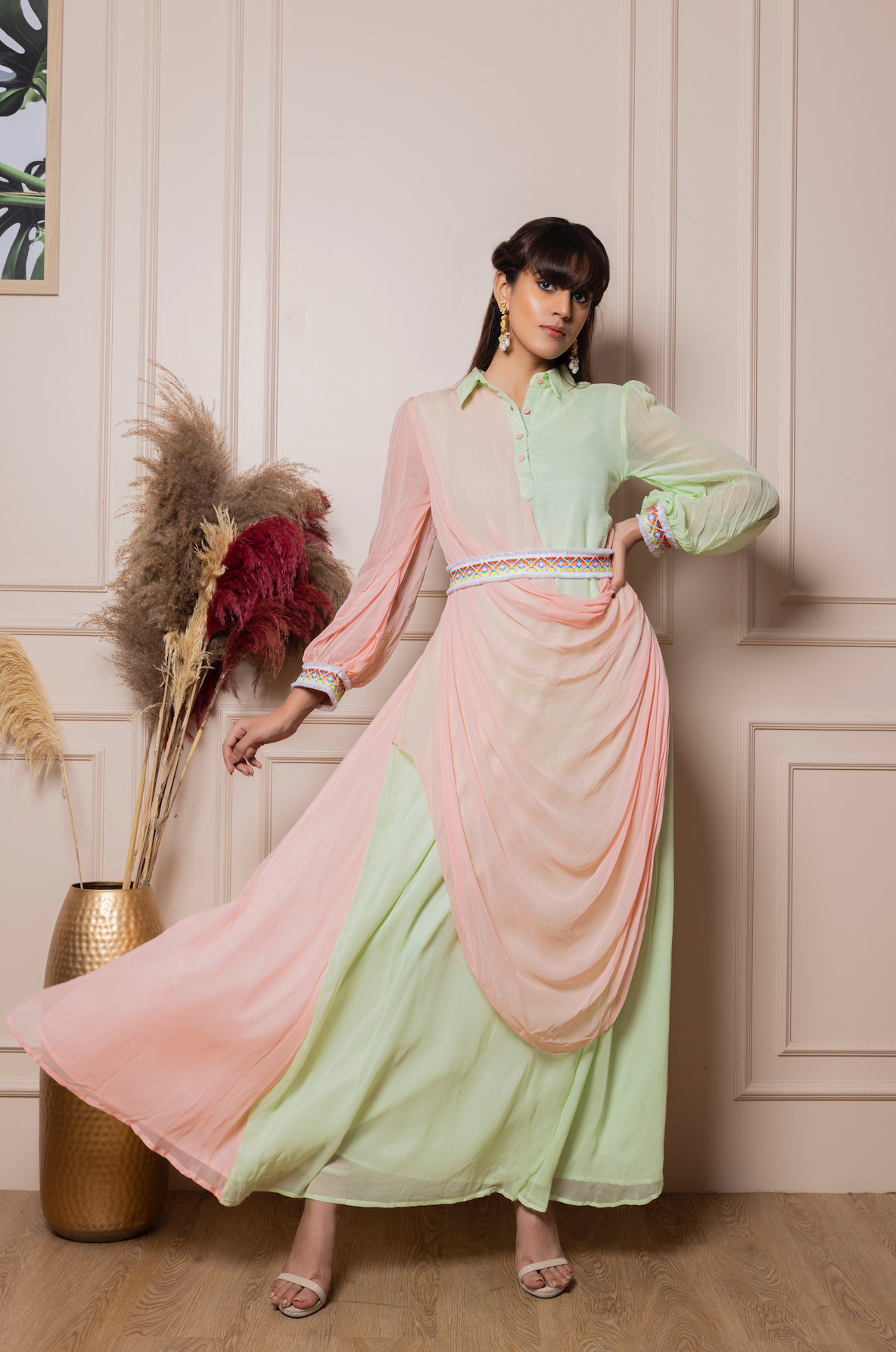 Cowl Drape Dress