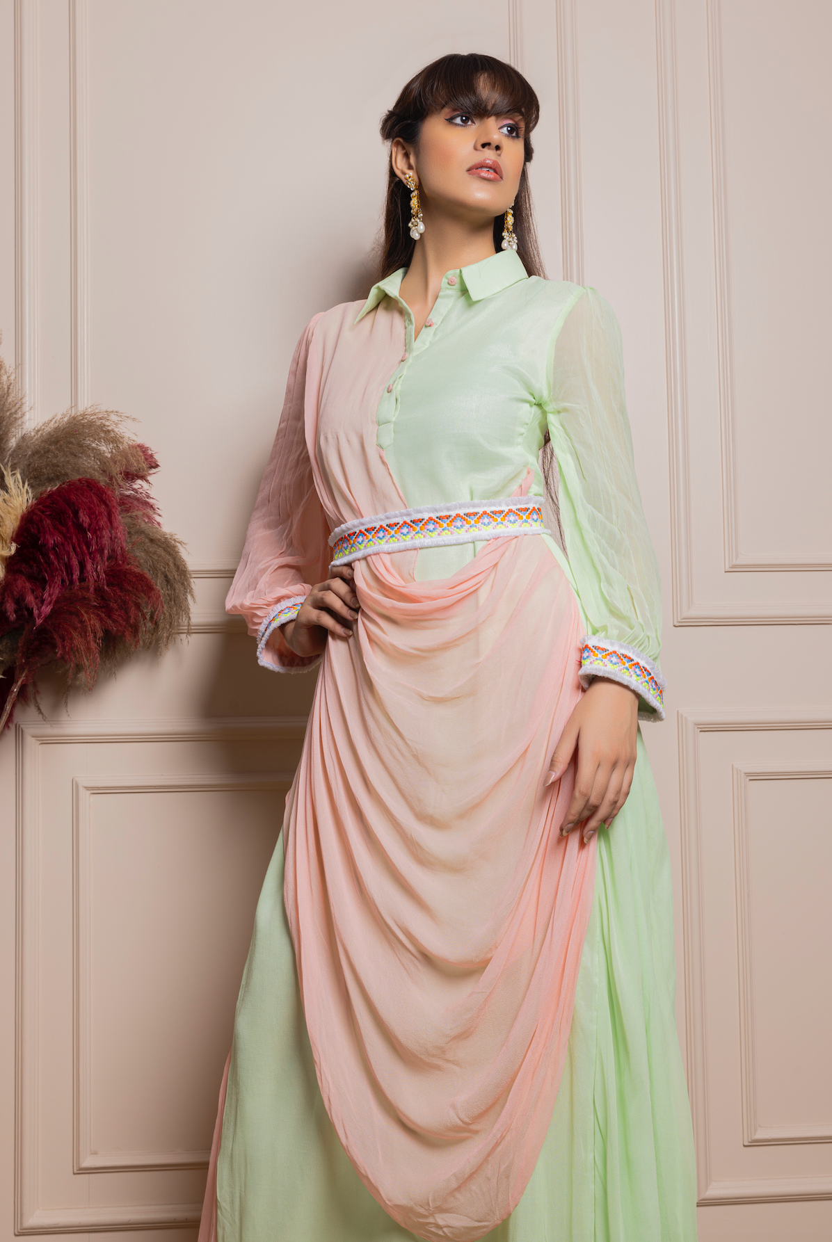 Cowl Drape Dress