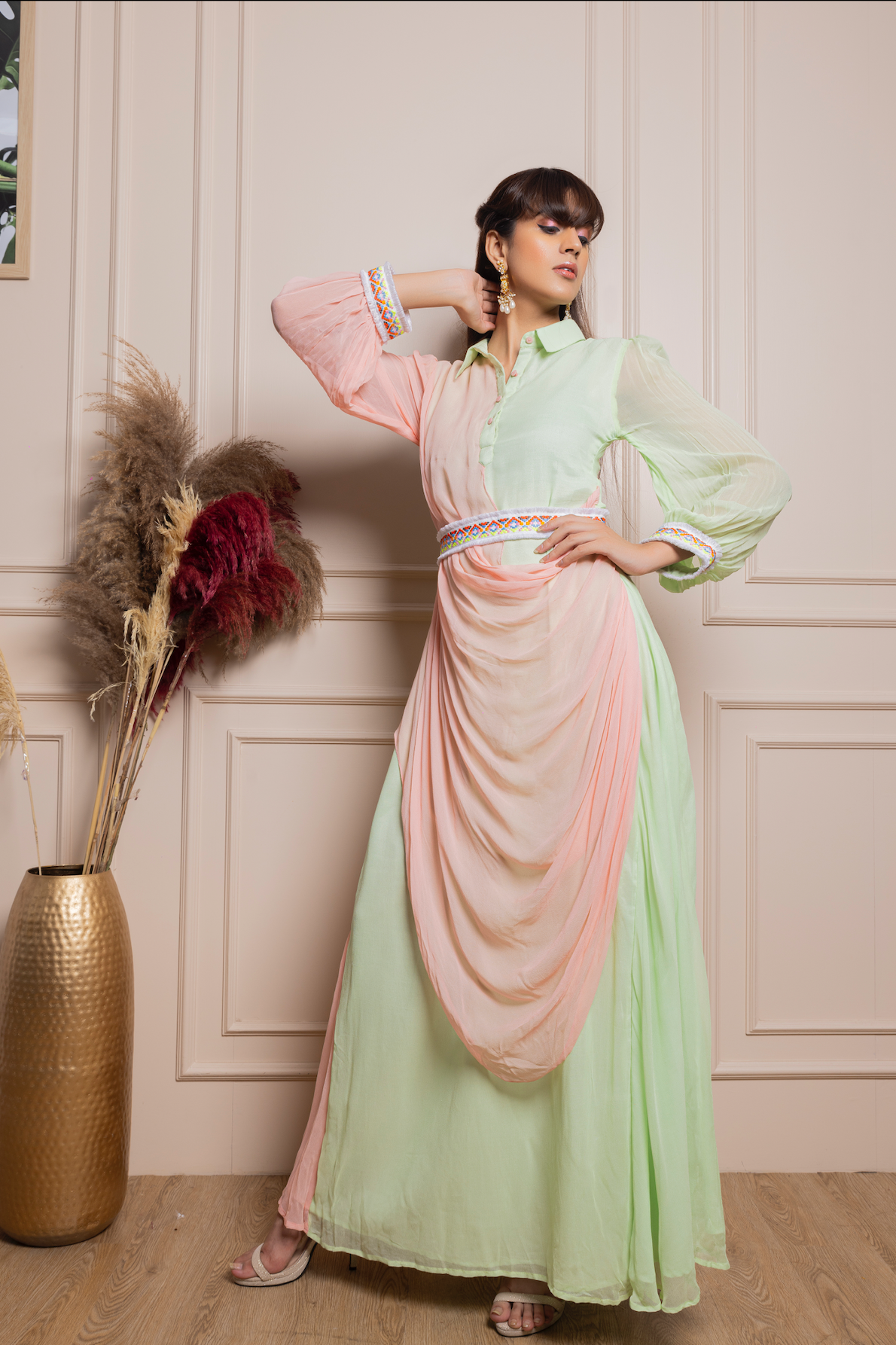 Cowl Drape Dress