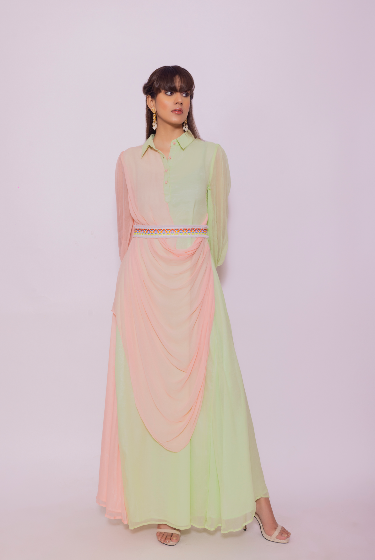 Cowl Drape Dress