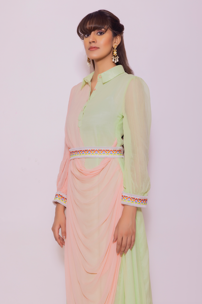 Cowl Drape Dress