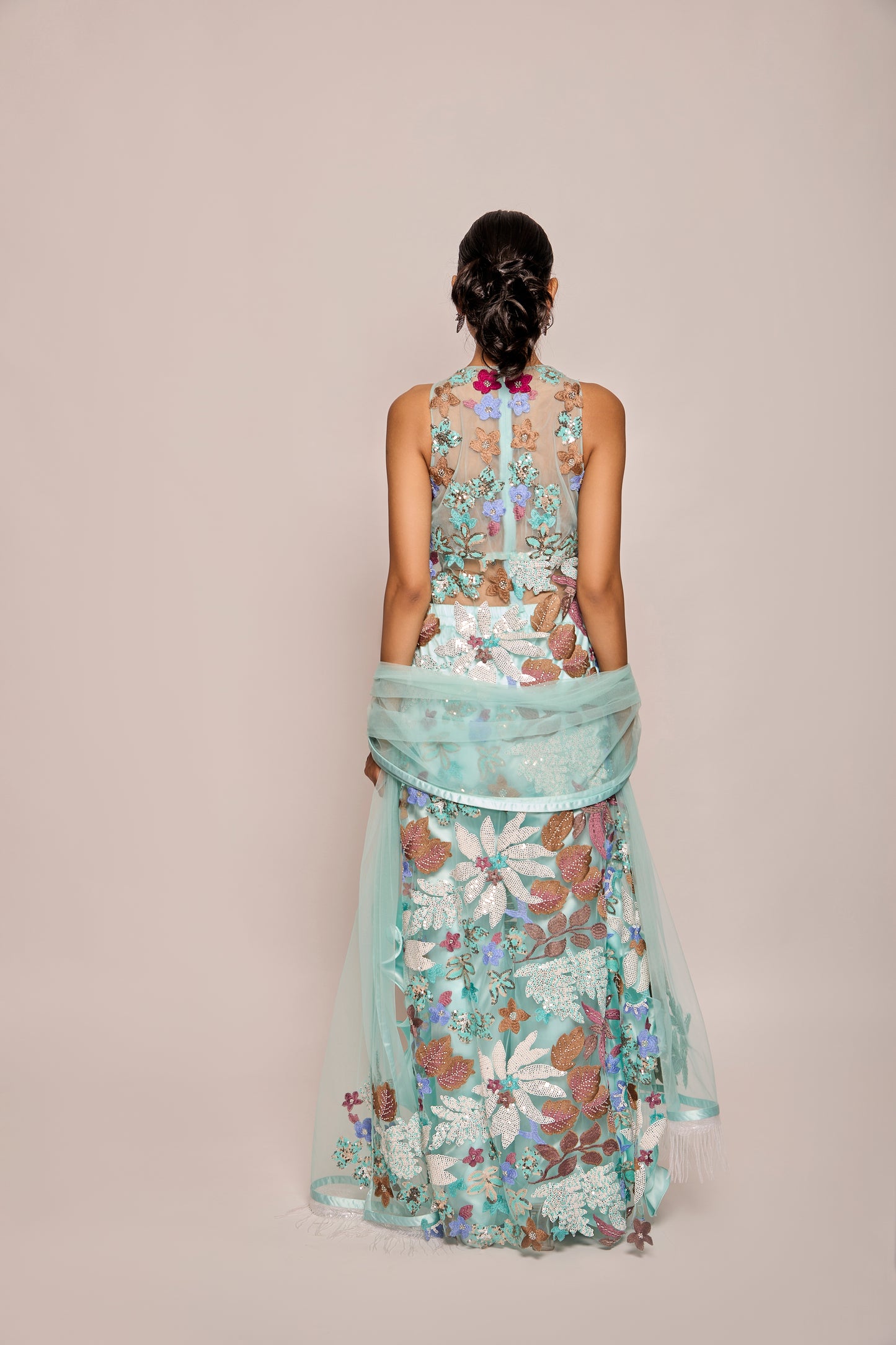 Straight Long Shirt With Ruffled Pants And Dupatta