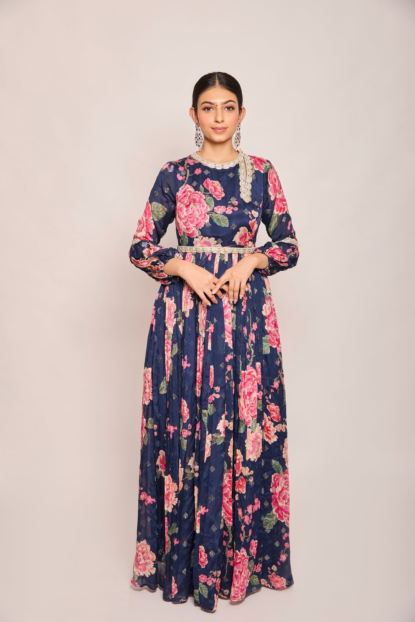 One Piece Pleated Dress with Belt