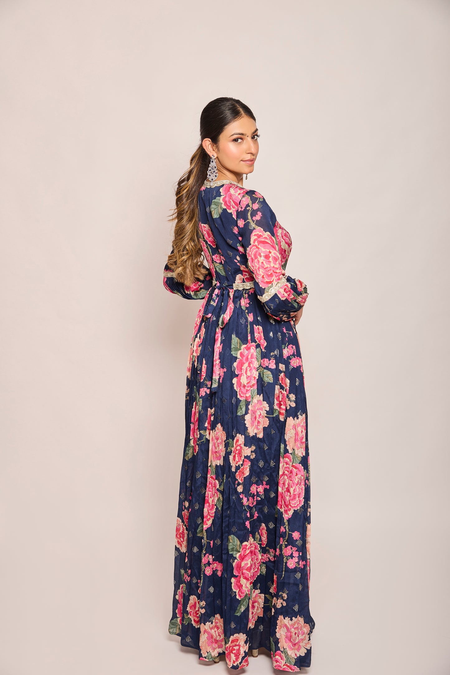 One Piece Pleated Dress with Belt