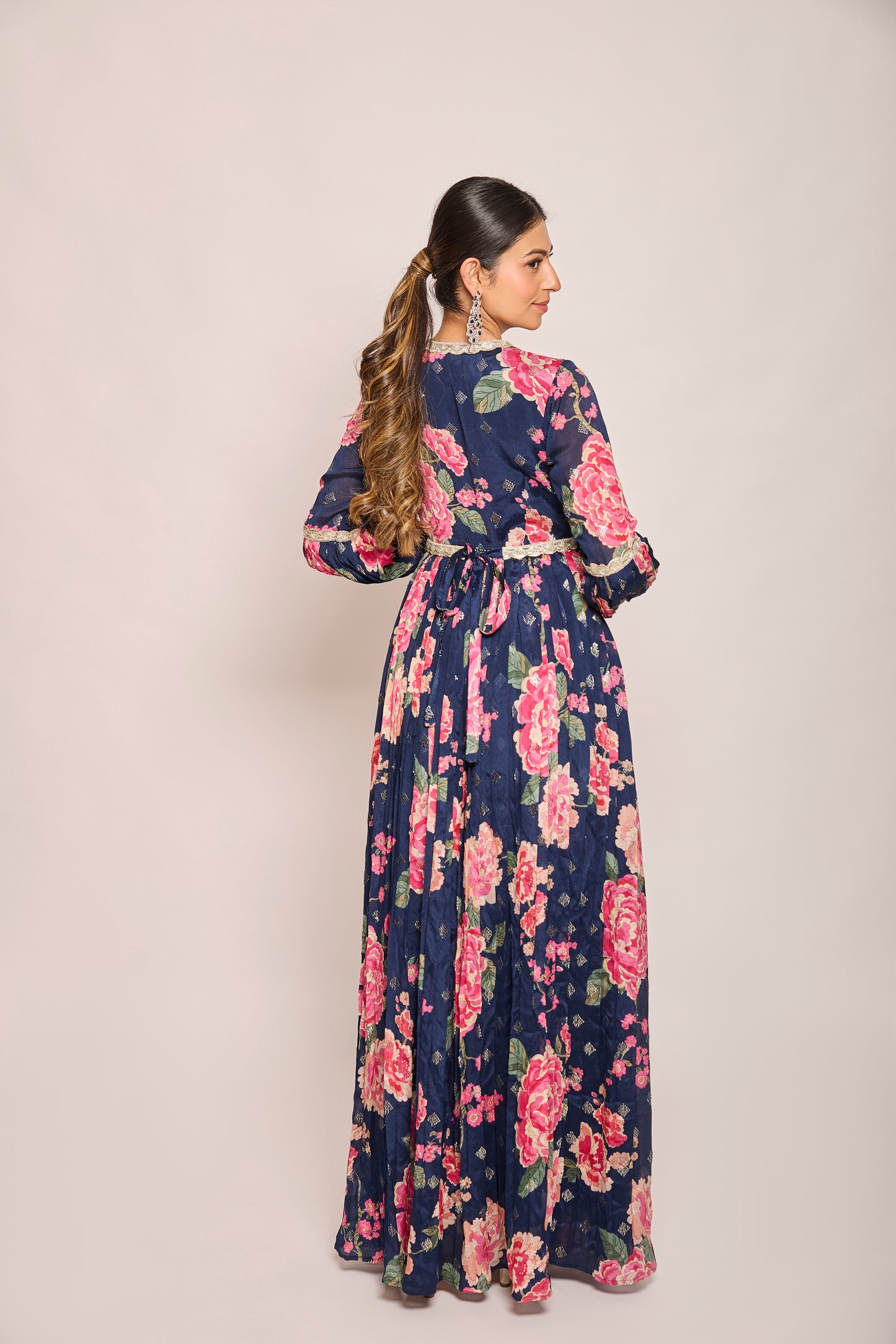 One Piece Pleated Dress with Belt