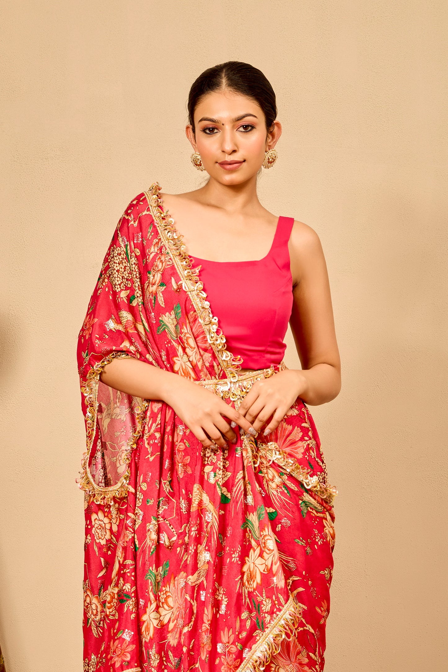 Stitched Saree with 3 Drape Styles