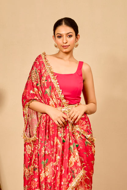Stitched Saree with 3 Drape Styles