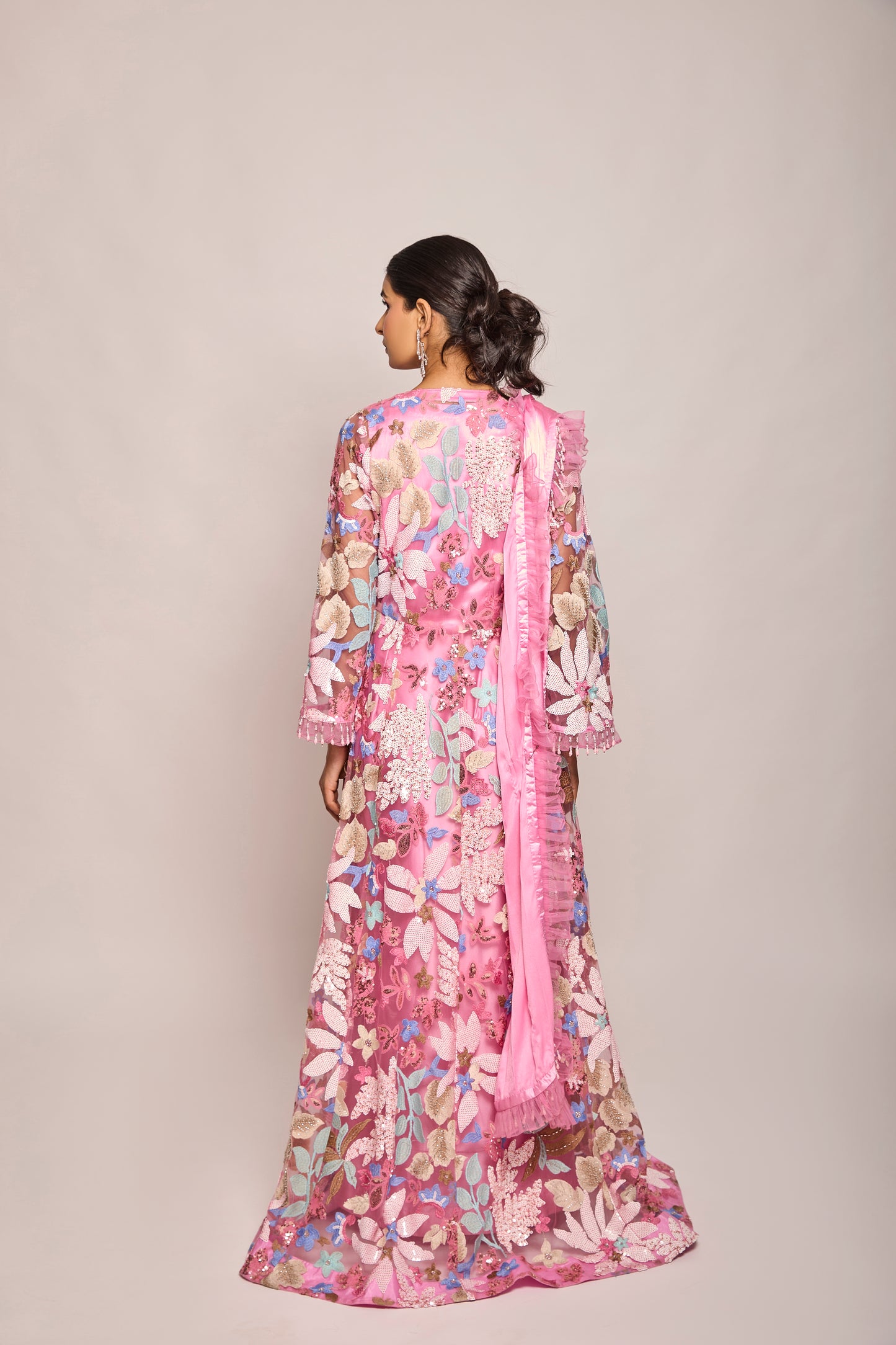 Drape Saree Gown with Embroidered Jacket