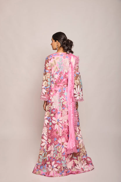 Drape Saree Gown with Embroidered Jacket