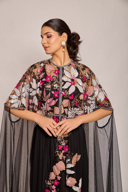 Flared Long Jacket With Inner And Palazzo