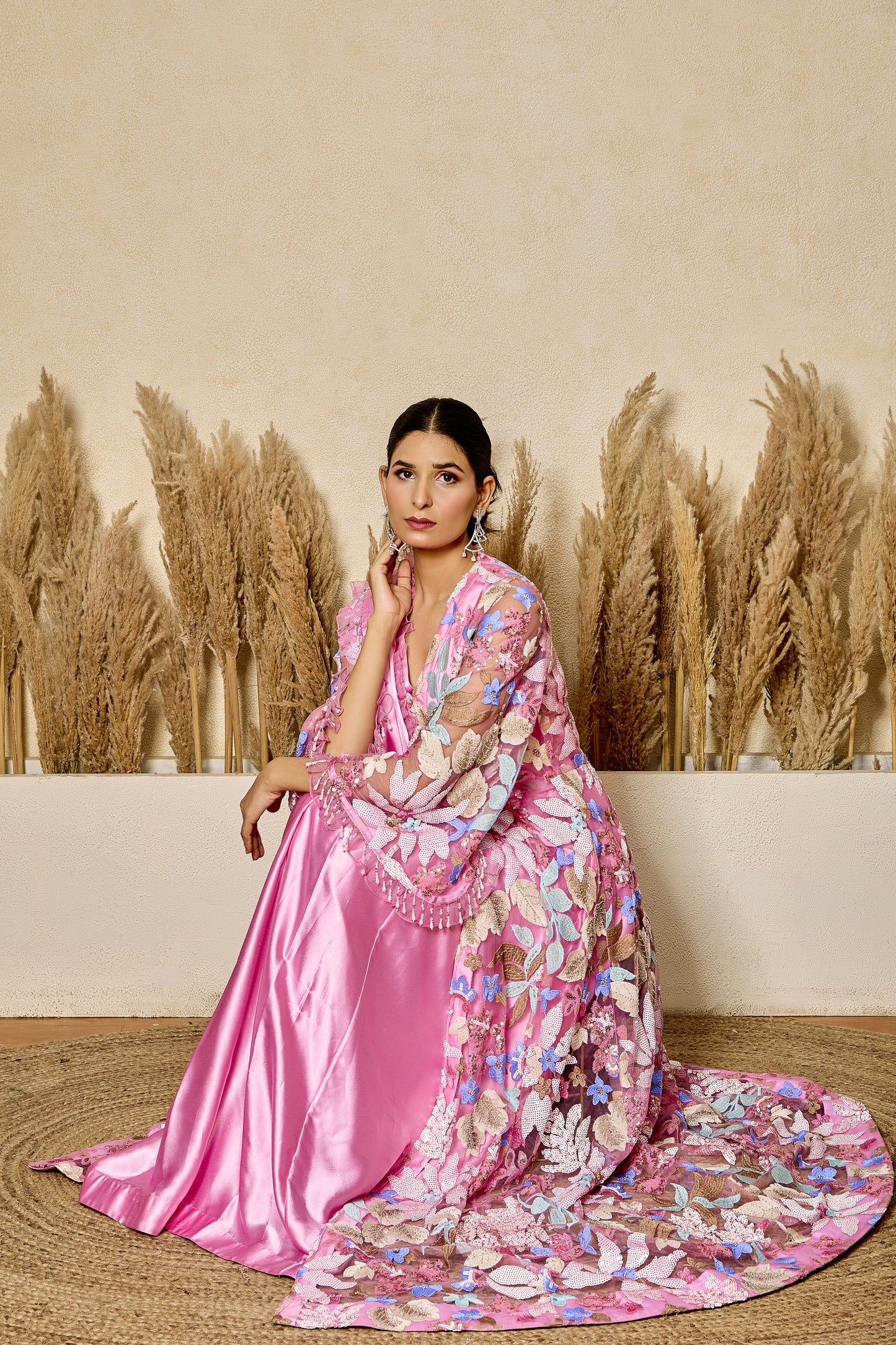 Drape Saree Gown with Embroidered Jacket
